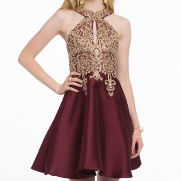Camille La Vie | Maroon and Gold Homecoming/ Formal Dress - Picture 6 of 6
